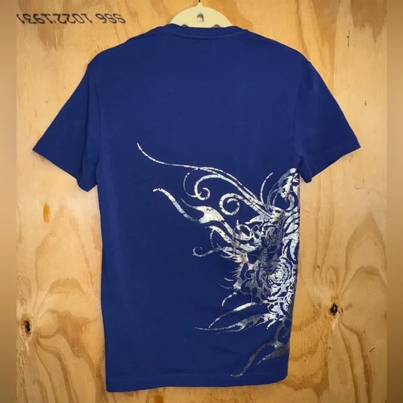 Versace Jeans Collection Blue Silver Graphic Tee